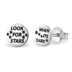 When It's Dark Look For Stars Letter Studs