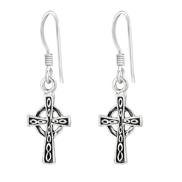 Cross Vintage Style Drop Earrings
