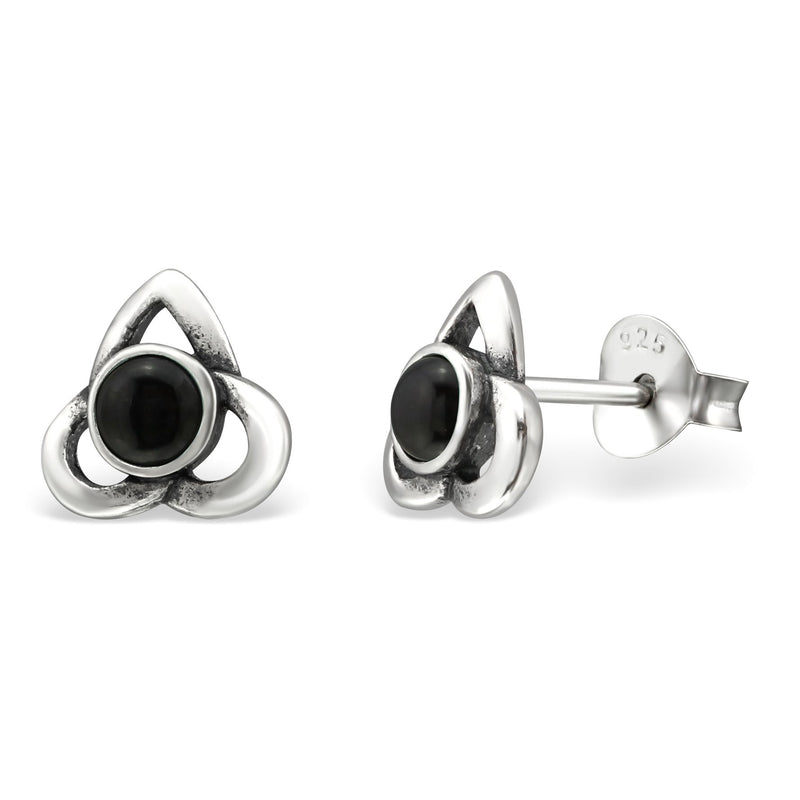 Trinity Knot Onyx Studs