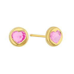 Heart in Circle Studs