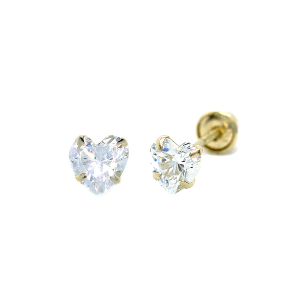 Heart CZ Martini Studs