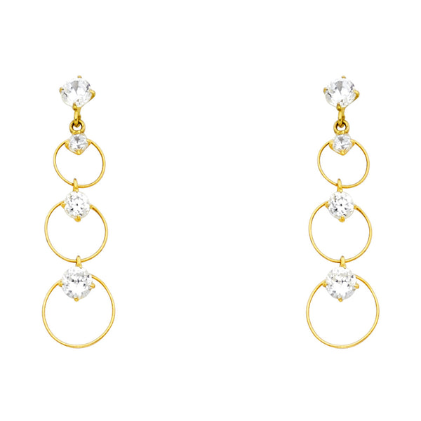 Three Ring Drop Earrings