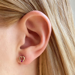 Open Heart CZ Studs