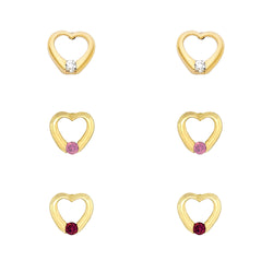 Open Heart CZ Studs