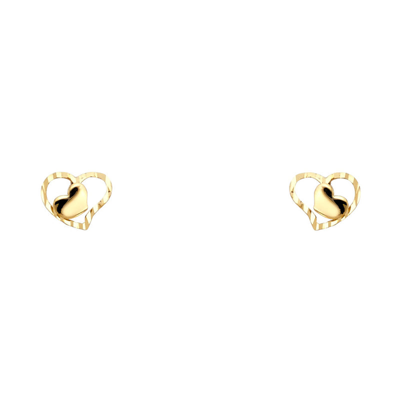 Double Heart Studs