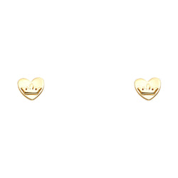 Heart Crown Studs