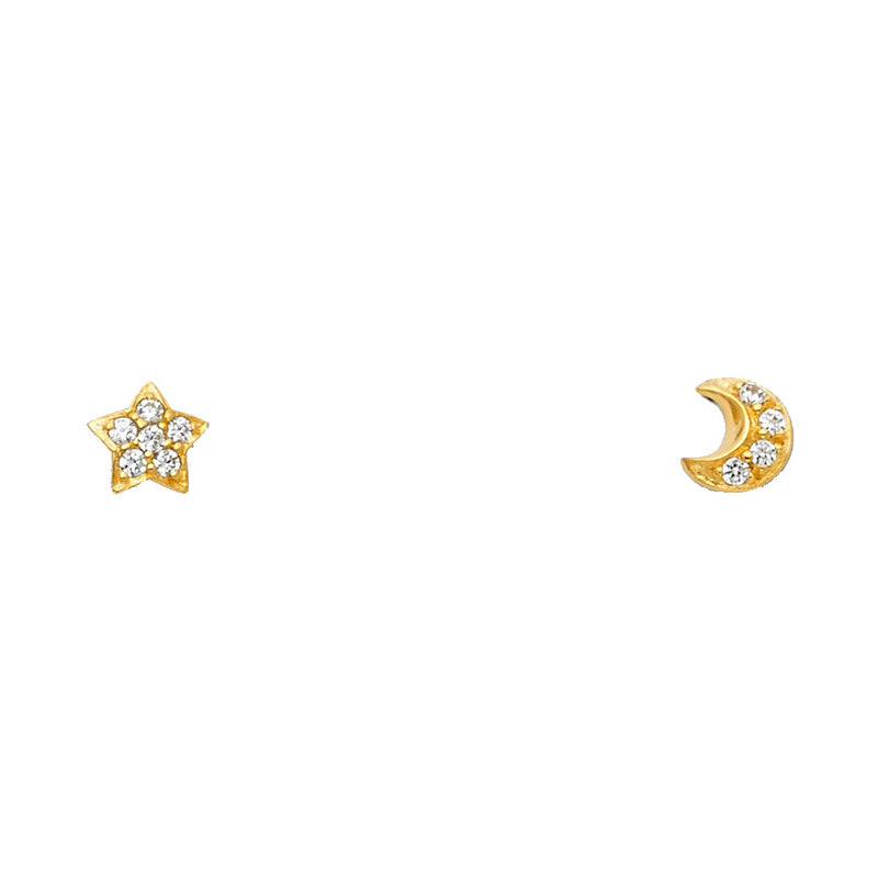 Moon and Star Studs