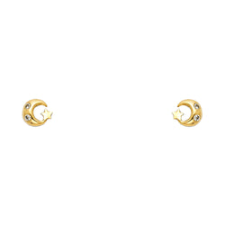 Moon and Little Star Studs
