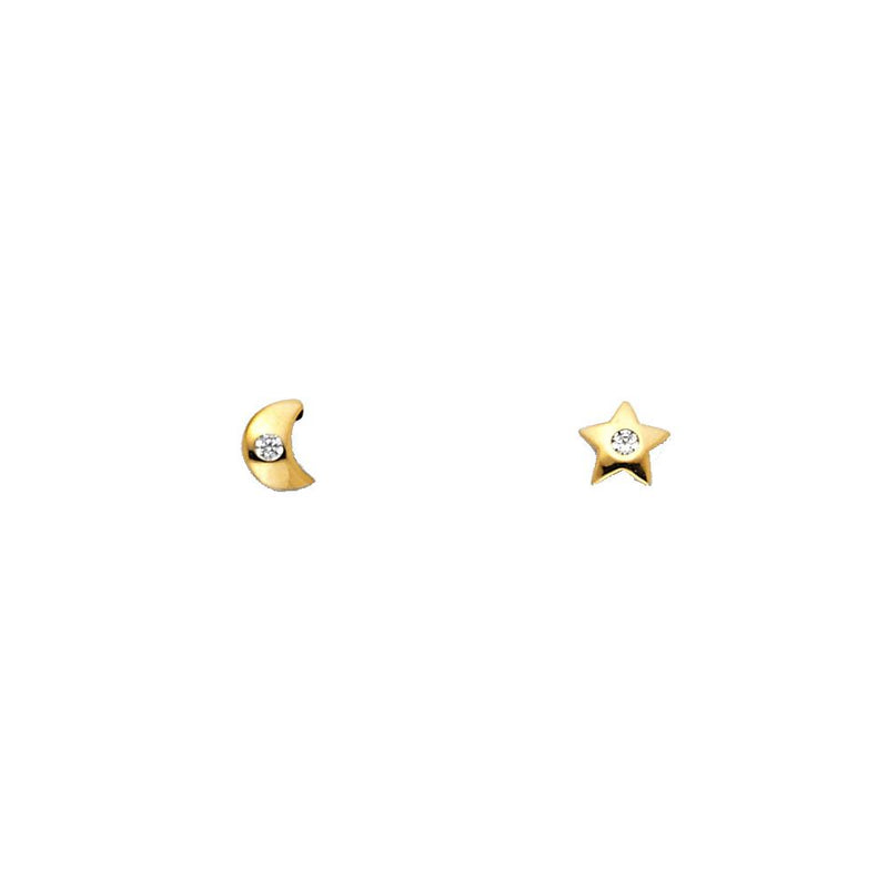 Little Moon and Star Studs