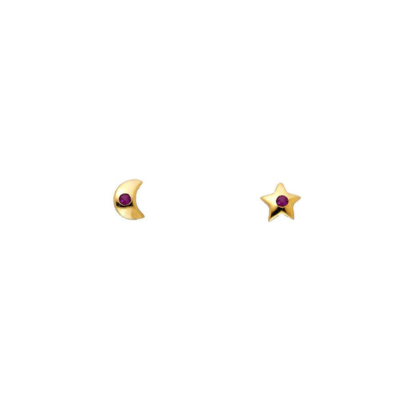 Little Moon and Star Studs