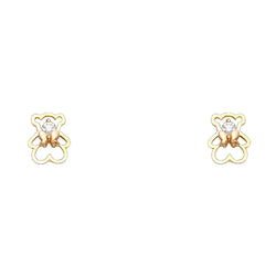 Bear in Bow Tie Studs
