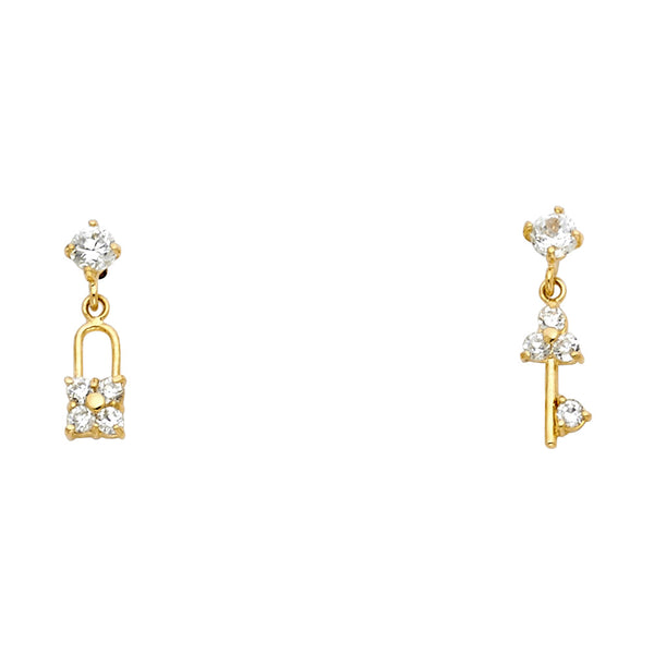 Lock and Key Dangle Earrings