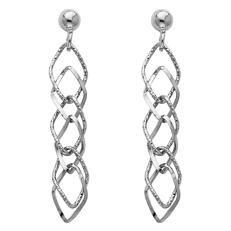 Intertwined Open Diamond Drop Earrings