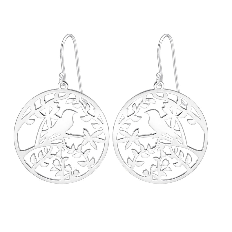 Birds on Tree Dangle Earrings