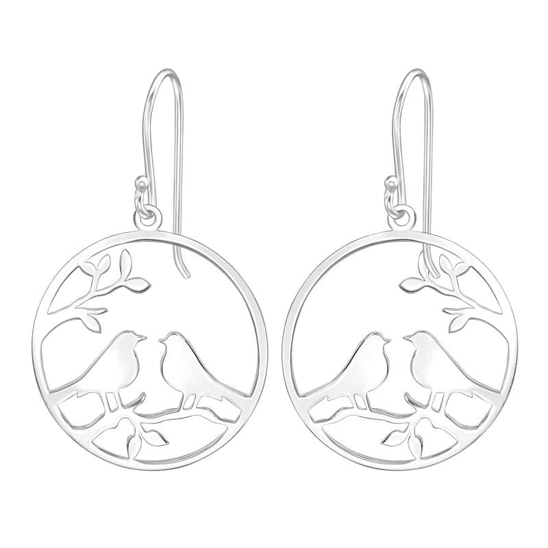 Birds on Tree Dangle Earrings