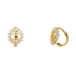 Quince Flower CZ Eternity Huggies