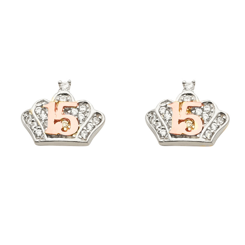 Quince Crown CZ Filled Studs