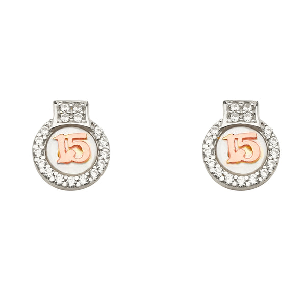Quince Medallion CZ Filled Studs