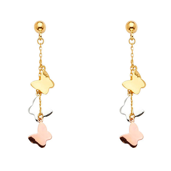 Butterfly Charm Drop Earrings