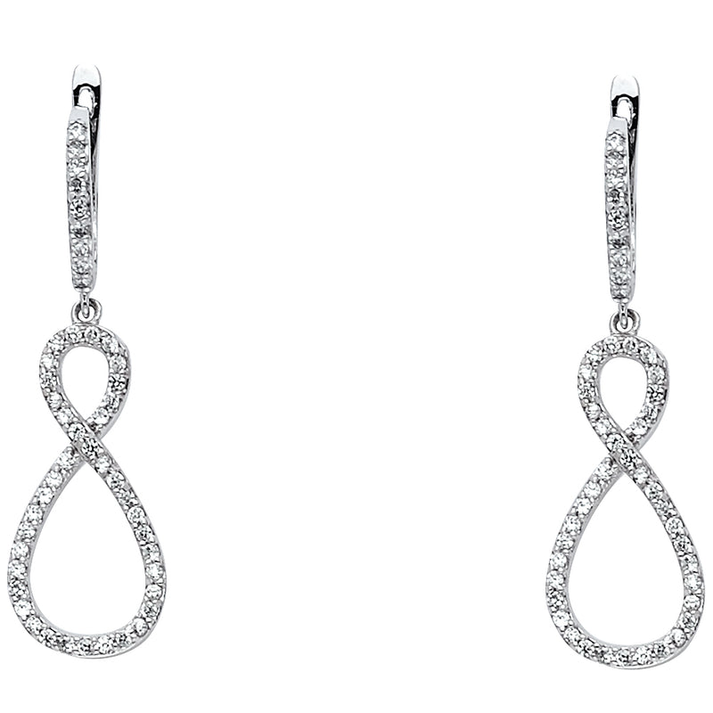 Infinity Loop CZ Dangle Earrings