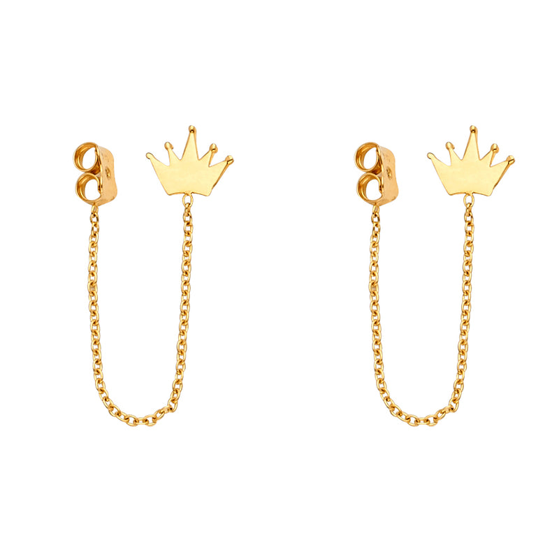 Crown Chain Link Earrings