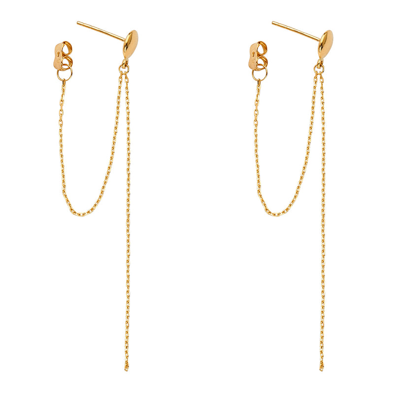Flat Round Chain Link Earrings
