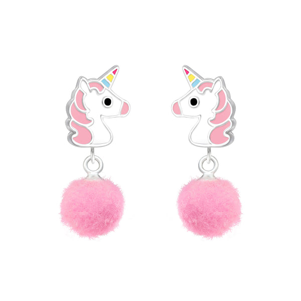 Unicorn Pompom Studs