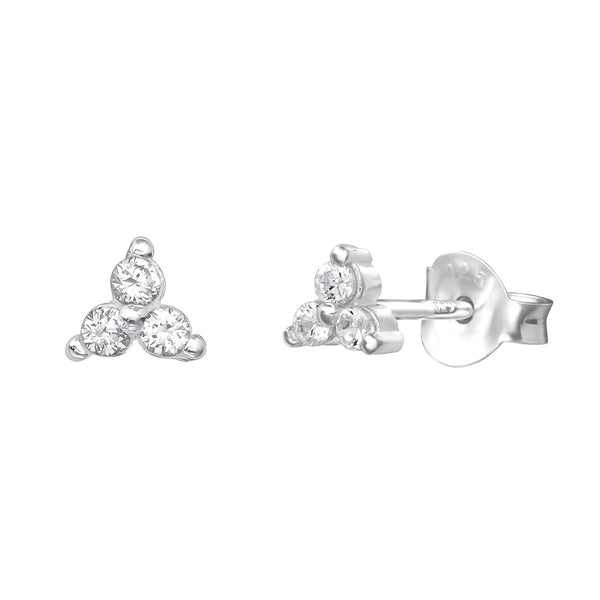Triangle Cluster CZ Studs