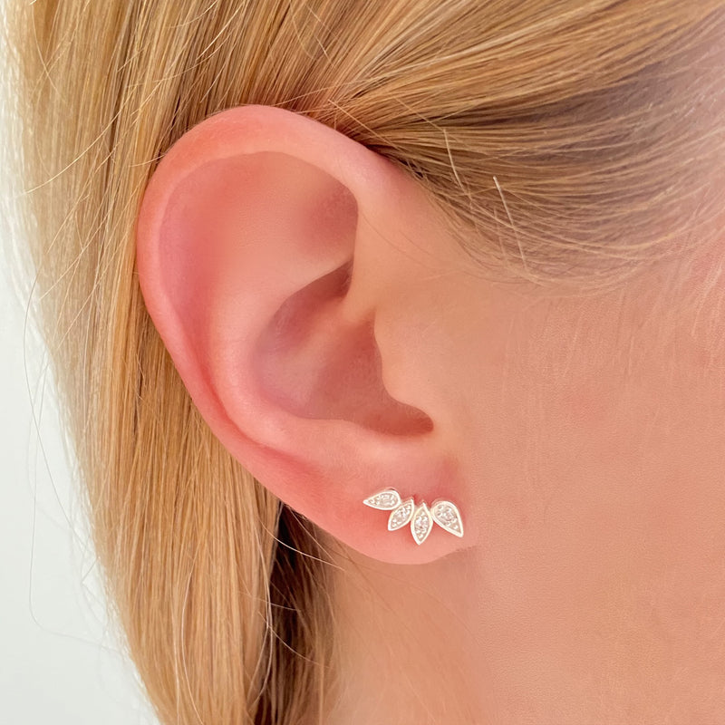 Leaf CZ Ear Climbers