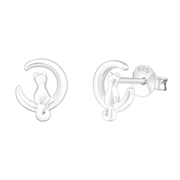 Cat & Moon Studs