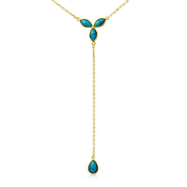 Turquoise Pearl Y Necklace