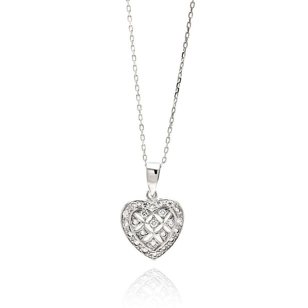 Flowers in a Heart Necklace