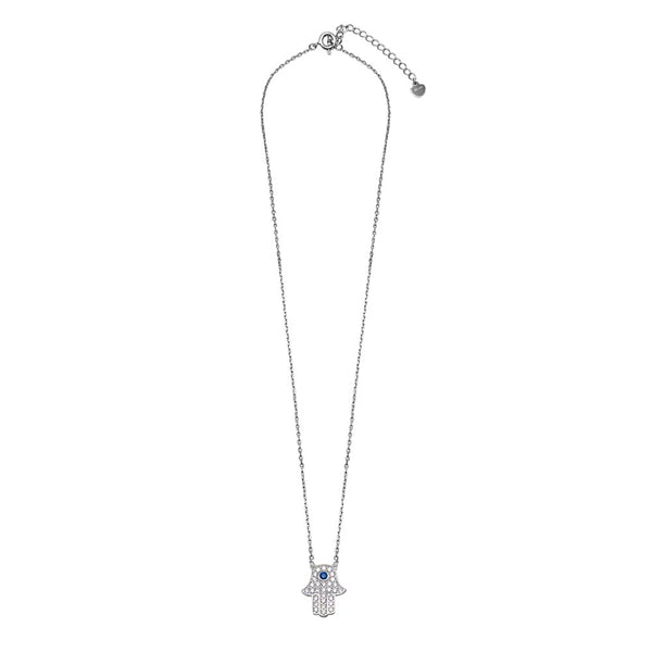Hamsa Hand CZ Pendant Necklace
