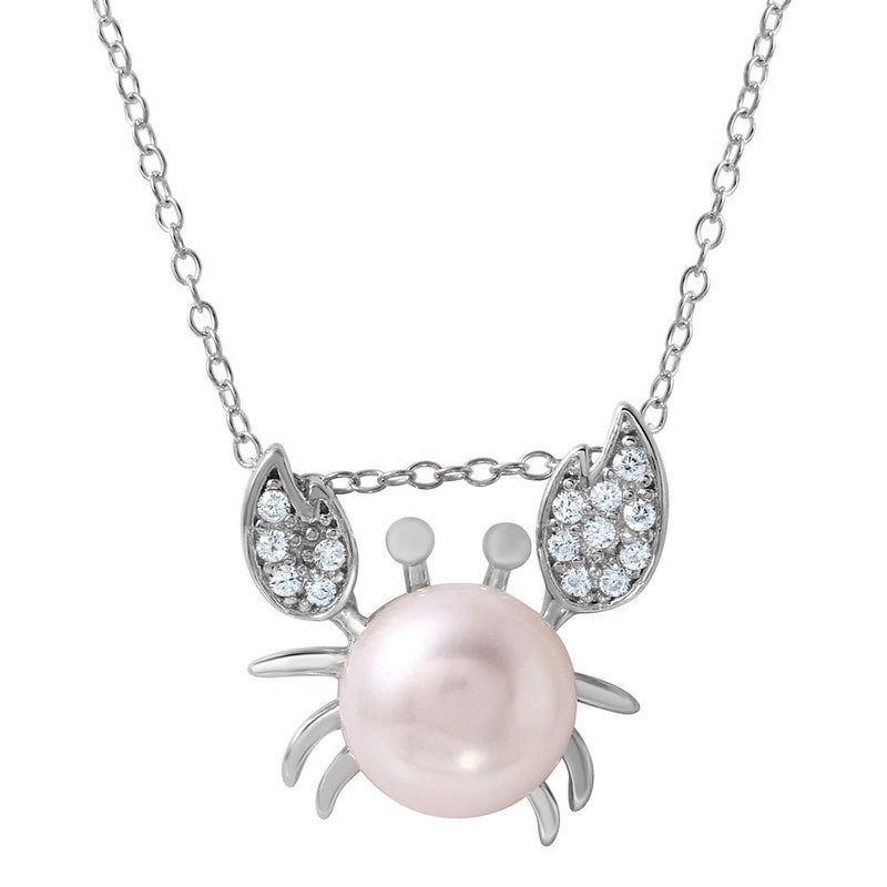 Crab Pearl Pendant Necklace