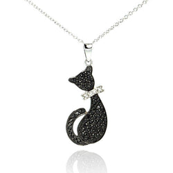 Black Cat Pendant Necklace