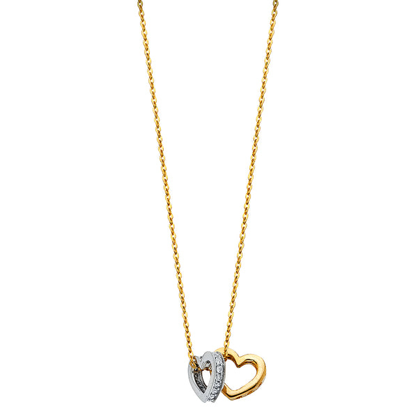 Two Hearts Charm Necklace