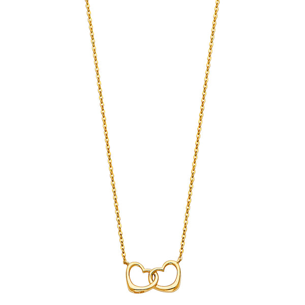 Interlocked Hearts Charm Necklace