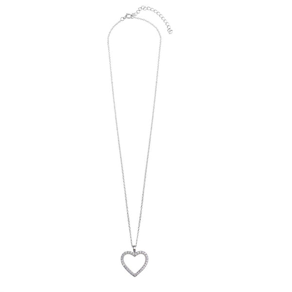 Open Heart CZ Pendant Necklace