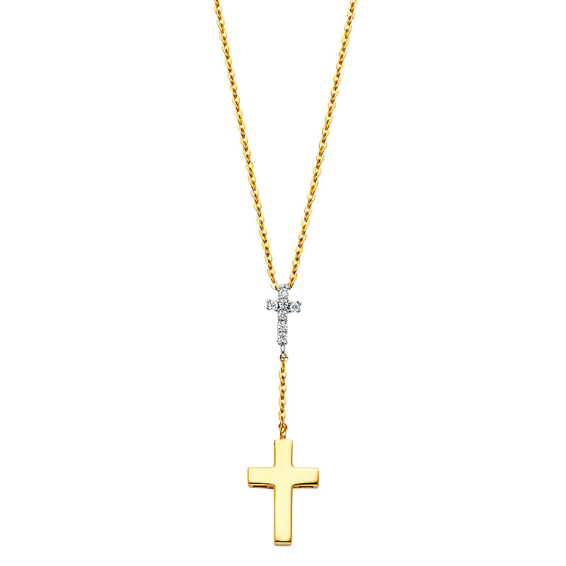 Two Cross Y Necklace