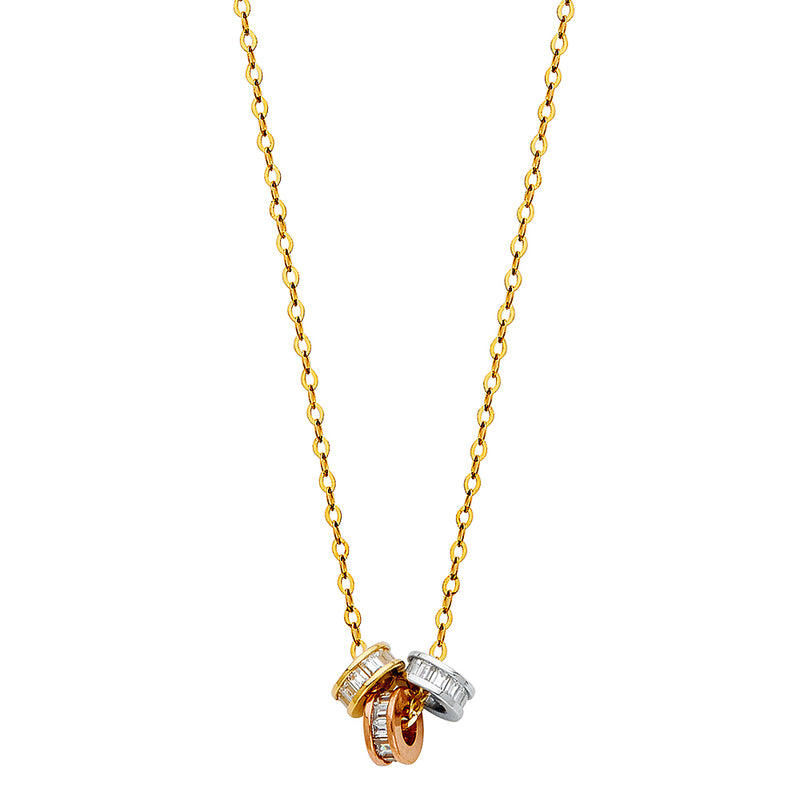3 Rings Charm Necklace