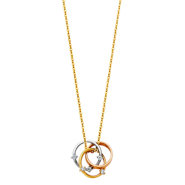 3 Rings Charm Necklace