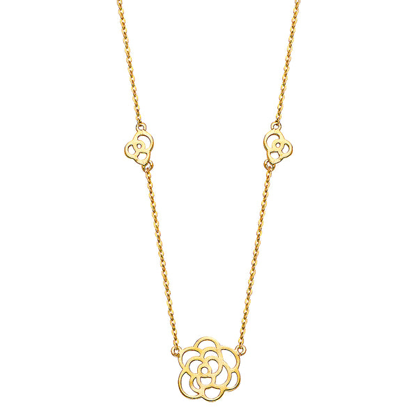 Flower Outline Charm Necklace