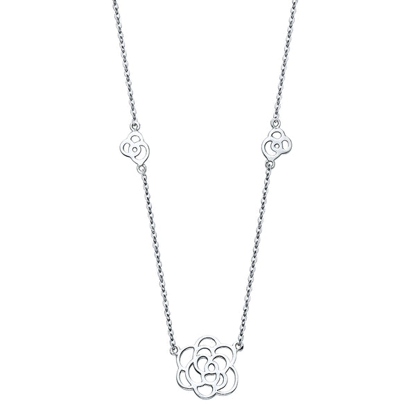 Flower Outline Charm Necklace