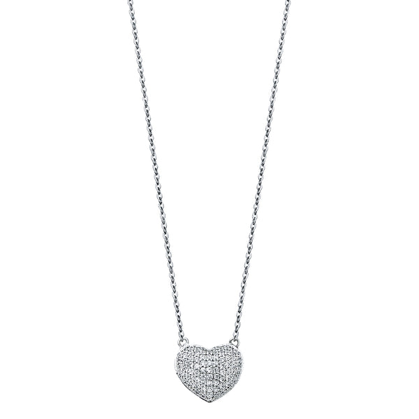 Micro Pavé Heart Charm Necklace