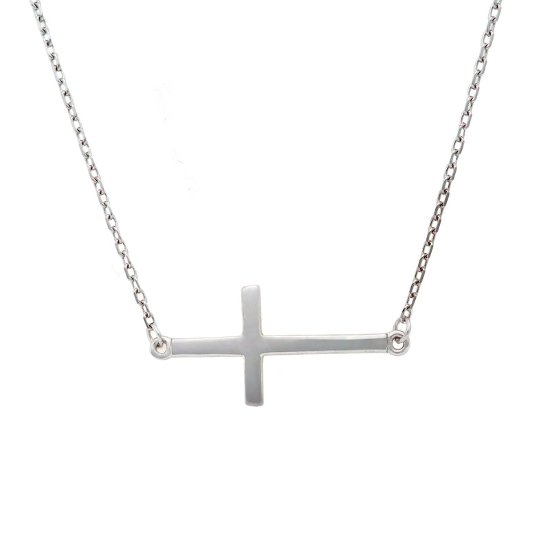 Sideways Cross Pendant Necklace