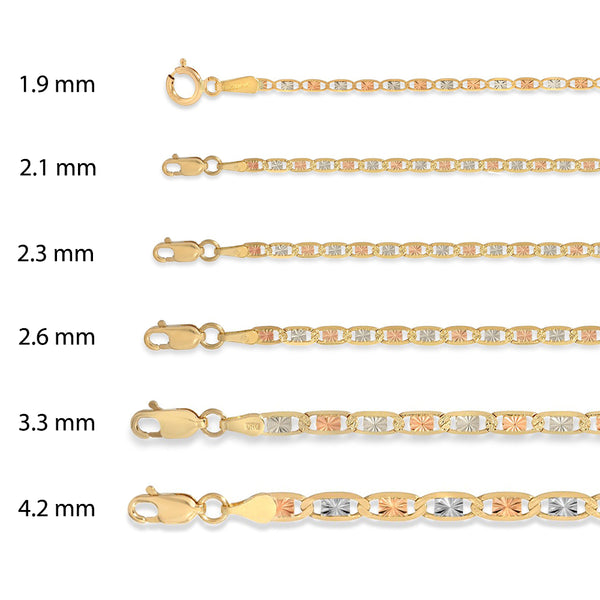 Valentino Star Chain Necklace - Tri Color