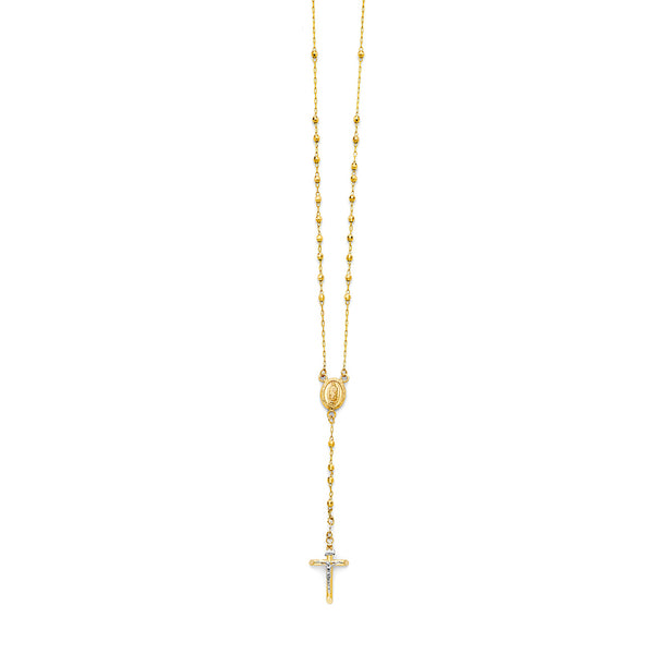 3mm Ball Rosary Necklace, 26"