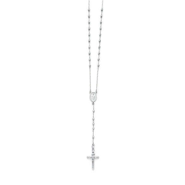 3mm DC Ball Rosary Necklace, 26"