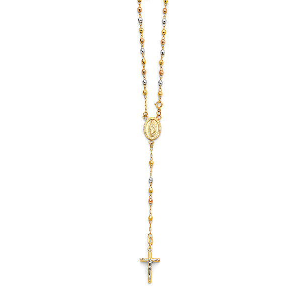 3mm DC Ball Rosary Necklace, 18"