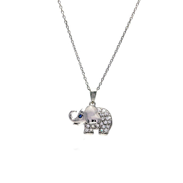 Elephant CZ Pendant Necklace